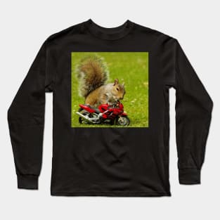squirrel on motorcycle Long Sleeve T-Shirt
